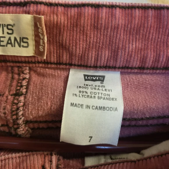 Levis Corduroy Rose Pink Skirt Juniors 7 School Fall - Picture 6 of 7